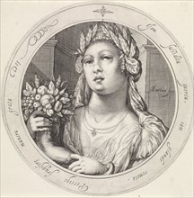 Ceres with cornucopia, Jacob Matham, 1599 - 1600