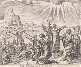 Save us from the grip of evil, Philips Galle Johannes Wierix, 1569 - 1573