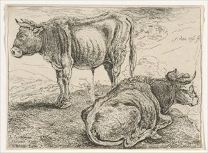 Two bullocks, William Young Ottley, Lodewyck Lodewycksz, 1828