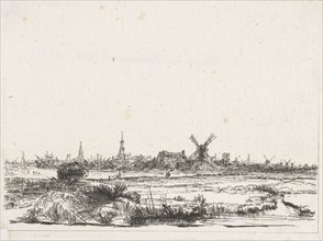 View of Amsterdam from the northwest, The Netherlands, William Young Ottley, Rembrandt Harmensz.