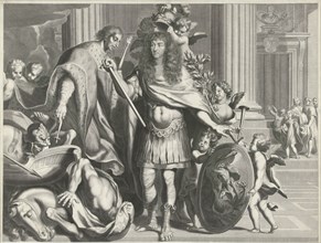 Print of Aegidius Le Maistre (1665), upper part, print maker: Nicolas Pitau I, Jean Lepautre, 1665