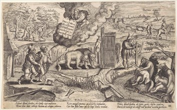 The blind shepherds, Antonie Wierix (II), Willem van Haecht (I), 1579