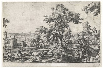 Apollo kills Coronis, Hans Bol, Anonymous, c. 1550 - c. 1650