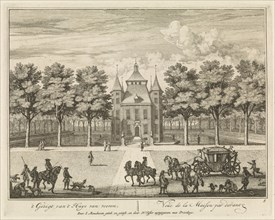 Castle Heemstede, Square and stables, Sight from Starrenbos, The Netherlands, Isaac de Moucheron,