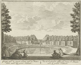 Basin in the garden of House ter Meer in Maarssen, The Netherlands, Hendrik de Leth, c. 1740