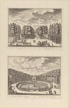 Big avenue of Zeist Castle to the village, The Netherlands, print maker: DaniÃ«l Stopendaal,