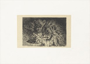 Lion and lioness, Frederik Willem ZÃ¼rcher, 1845 - 1894