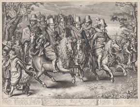Equestrian procession of the six princes of the House of Orange-Nassau, Willem Jacobsz. Delff, Jan
