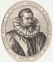 Portrait of Joachim de Buschere, secretary in the Council of Brabant, Johannes Wierix, 1603