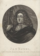 Portrait of the poet Jan Norel, Pieter Schenk (I), 1700 - 1713