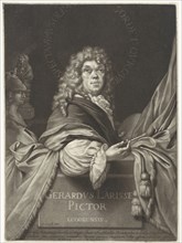 Self Portrait of Gerard de Lairesse, print maker: Pieter Schenk I, 1670 - 1713, Gerard de Lairesse
