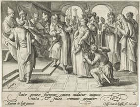 Susanna before the judges, Crispijn van de Passe (I), 1574 - 1637