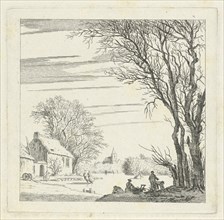 Winter Landscape with Skaters, Paulus van Liender, 1741 - 1797