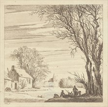 Winter landscape, Paulus van Liender, 1741 - 1797, print maker: Paulus van Liender