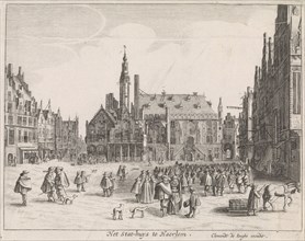 View of the Market Square with the Town Hall in Haarlem, The Netherlands, Jan van de Velde II,