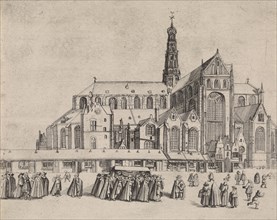 View of St. Bavo Church, from the southeast, Jan van de Velde, Anonymous, Pieter Jansz. Saenredam,
