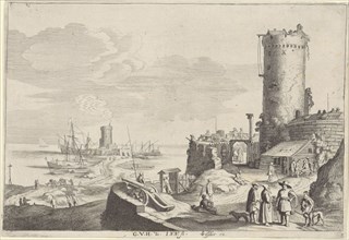 Bastion on a river, print maker: Jan van de Velde II, Gerard van der Horst, Claes Jansz. Visscher