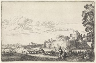 Landscape with Zijlpoort, Haarlem, The Netherlands, Jan van de Velde (II), 1616
