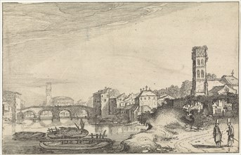 View of Rome with the Tiber and the Ponte Sisto, Italy, Jan van de Velde (II), 1616