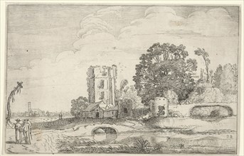Landscape with the tower of the Huis ter Kleef, Haarlem, The Netherlands, Jan van de Velde (II),