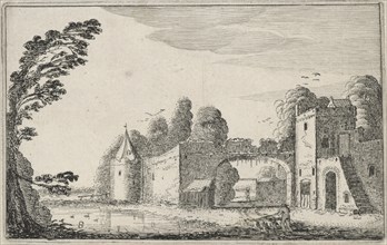 ruins of towers and a gate, Jan van de Velde (II), 1616