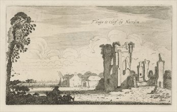 View of the ruins of Huis ter Kleef, Jan van de Velde (II), Robert de Baudous, 1616