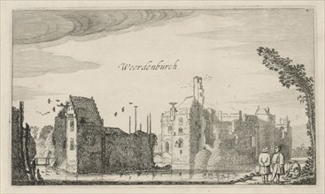 View of the ruins of Castle Waardenburg, The Netherlands, Jan van de Velde (II), Robert de Baudous,