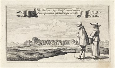 landscape with a peasant couple, Jan van de Velde (II), Anonymous, Claes Jansz. Visscher (II), 1603
