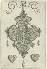 Front of a pendant (pendeloque), In the center a niche with a dome, In the niche the