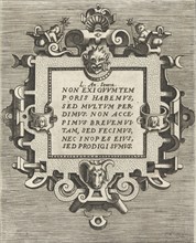 square cartouche with a quote from Seneca, Frans Huys, Hans Vredeman de Vries, Gerard de Jode, 1557