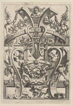 Print featuring a fruit garland, print maker: Anonymous, Cornelis Bos, 1550