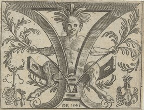 Sater, sitting in scrollwork, Anonymous, 1548