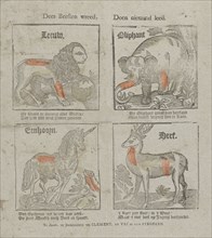 Dees beesten wreed, doen niemand leed, De Vri & Van Stegeren Clement, Anonymous, 1816-1836