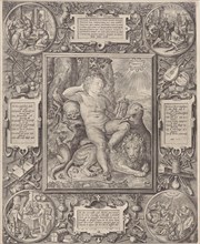 Allegorie on the complexity of the human, Johannes Wierix, Willem van Haecht (I), Godefried van