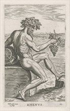 River god Rhenus, Philips Galle, 1586