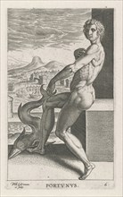 Sea God Portunus, Egypt, Philips Galle, 1586