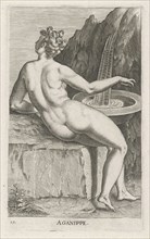Water Nymph Aganippe, Philips Galle, 1587