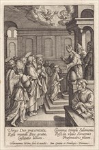 Presentation of Mary in the Temple, print maker: Hieronymus Wierix, 1563 - before 1619