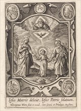 Earthly and heavenly Trinity, Hieronymus Wierix, 1563 - before 1619