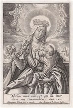 Mary suckling the Christ Child, Hieronymus Wierix, 1563 - before 1619