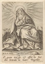 Mary as Mater Dolorosa, Antonie Wierix (III), 1606 - before 1624