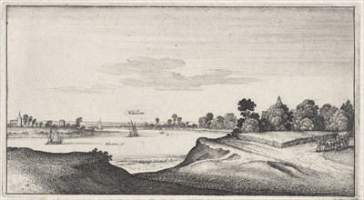 Landscape with view on Mulheim, Wenceslaus Hollar, 1643-1644