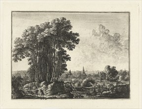 Landscape with Travellers, Anonymous, Frans van den Wijngaerde, 1643 - 1679