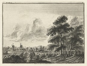 Landscape with small bridge, Gilles Neyts, Frans van den Wijngaerde, 1643 - 1679