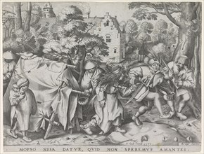 Dirty bride or wedding of Mopsus and Nisa, Pieter van der Heyden, Hieronymus Cock, 1570