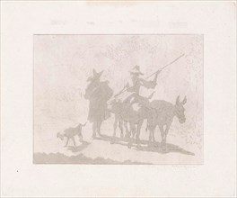 Two mule drivers with a dog, Diederik Jan Singendonck, 1815