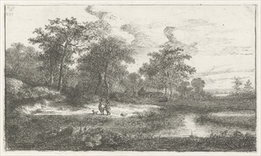 Two hunters in a fen, Hermanus Jan Hendrik van Rijkelijkhuysen, 1857