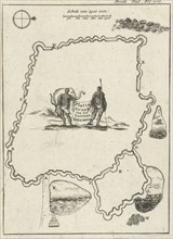 Map of Golkonda Fort, India, Jan Luyken, Jan Claesz ten Hoorn, 1693