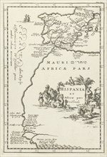 Map of Spain and part of North Africa, Jan Luyken, Cornelis Boutesteyn, Jordaan Luchtmans, 1692