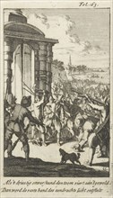Storming the North Gate in Middelburg by rebellious peasants, 1672, The Netherlands
